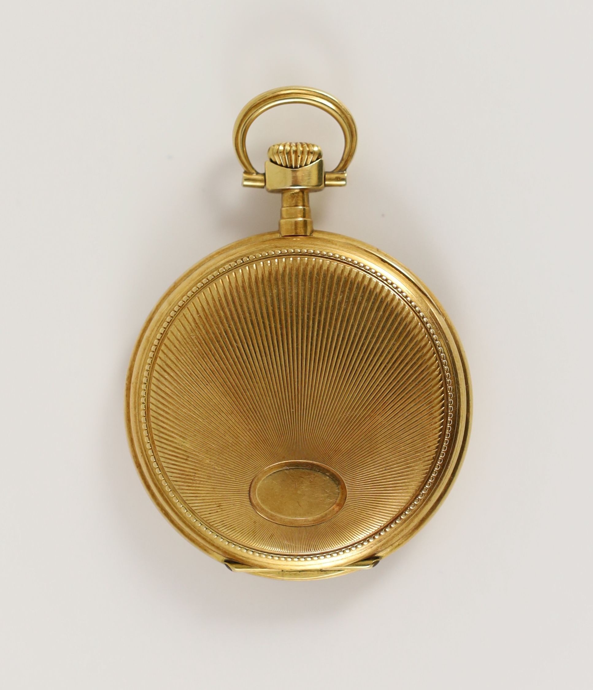 A Swiss 18ct gold Zenith keyless dress pocket watch